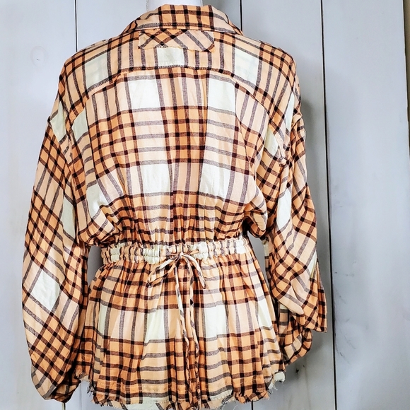 Free People Peach Tree Plaid Shirt - Picture 6 of 13